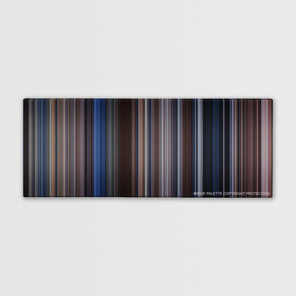 The Bodyguard color palette canvas print: thousands of thin vertical stripes of color