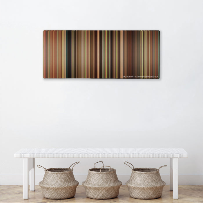 The Help color palette canvas above a white bench with three woven baskets