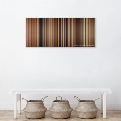 The Help color palette canvas above a white bench with three woven baskets