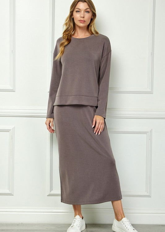 spanx dupe maxi tank dress with sweatshirt