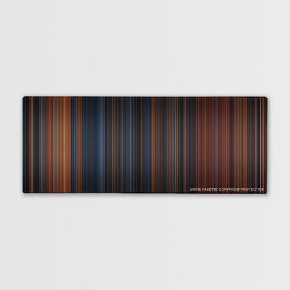 The Polar Express color palette canvas print: thousands of thin vertical stripes of color