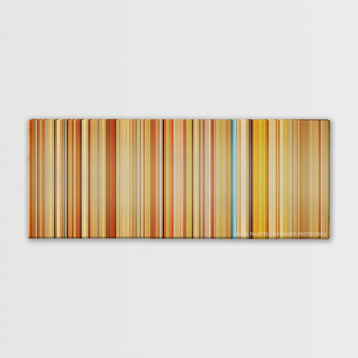 The Royal Tenenbaums color palette canvas print: thousands of thin vertical stripes of color