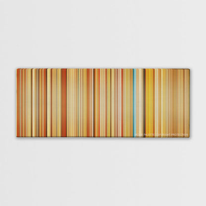 The Royal Tenenbaums color palette canvas print: thousands of thin vertical stripes of color