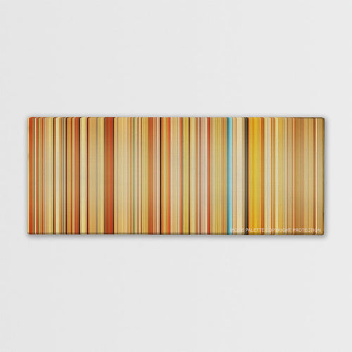 The Royal Tenenbaums color palette canvas print: thousands of thin vertical stripes of color