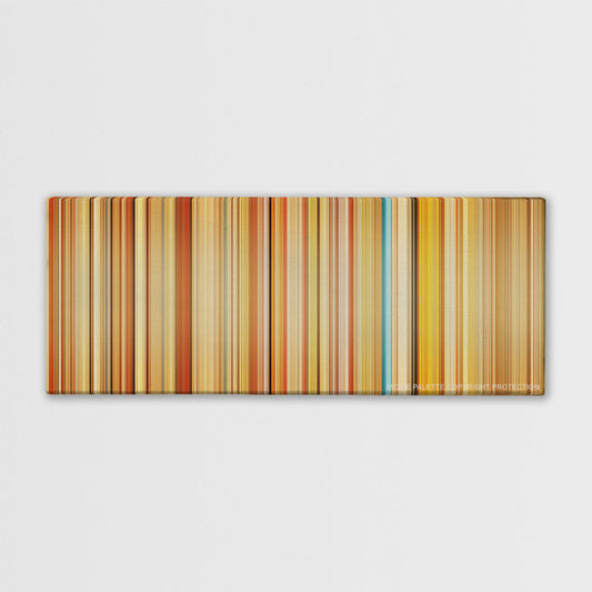 The Royal Tenenbaums color palette canvas print: thousands of thin vertical stripes of color