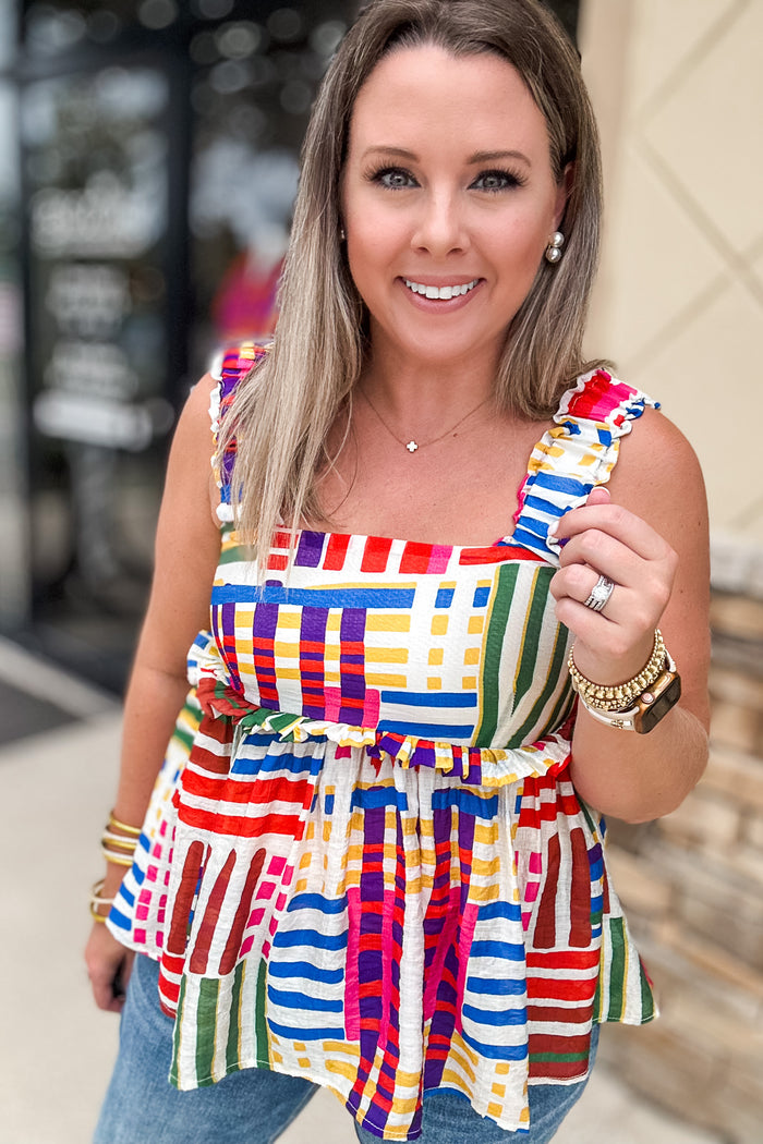 THML: Smocked Line Tank - B Social Boutique