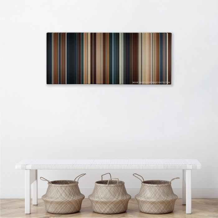 Thor color palette canvas above a white bench with three woven baskets