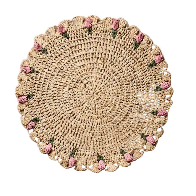 Tulip Floral Raffia Placemat by Payton James