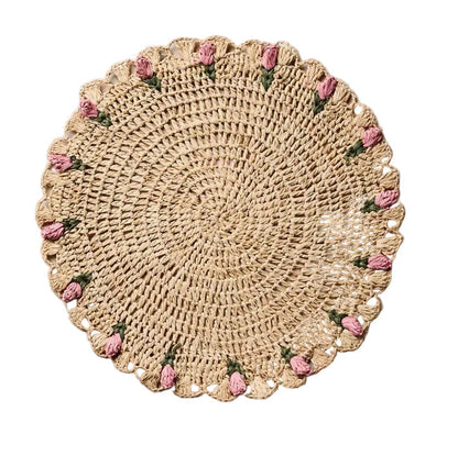 Tulip Floral Raffia Placemat by Payton James