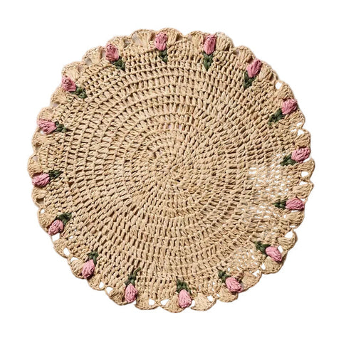 Tulip Floral Raffia Placemat by Payton James