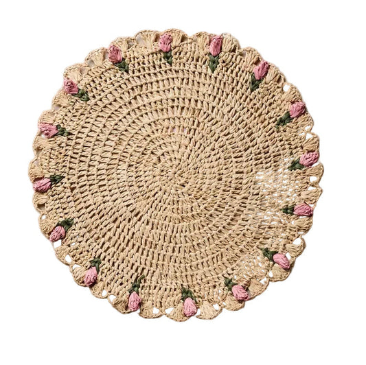 Tulip Floral Raffia Placemat by Payton James