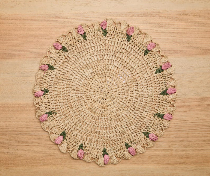 Tulip Floral Raffia Placemat by Payton James