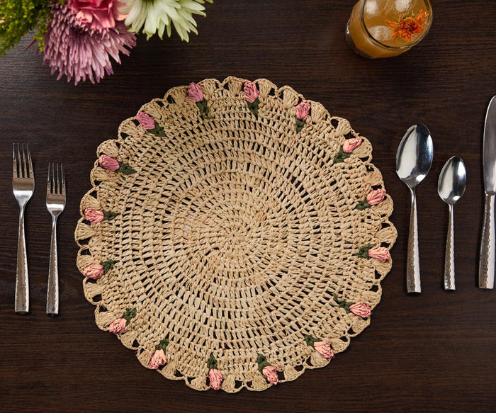 Tulip Floral Raffia Placemat by Payton James