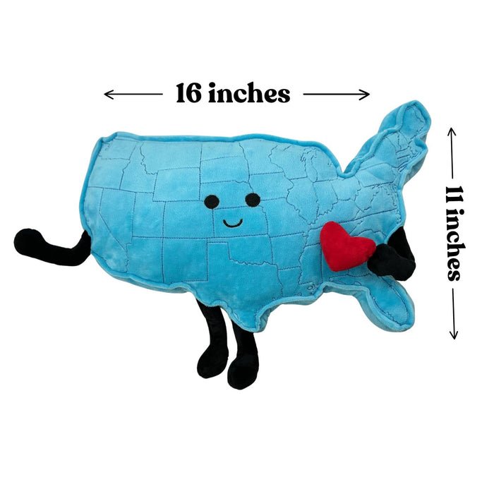 USA Map Stuffed States Mascot Plush Pillow - B Social Boutique