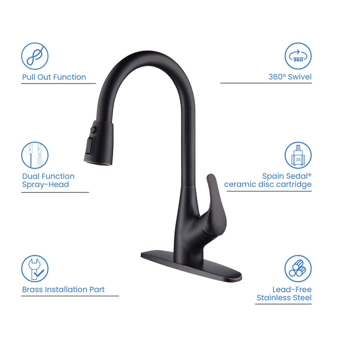 Value Collection - Single Handle Pull Down Kitchen Faucet - F101ORB  (Discontinued)