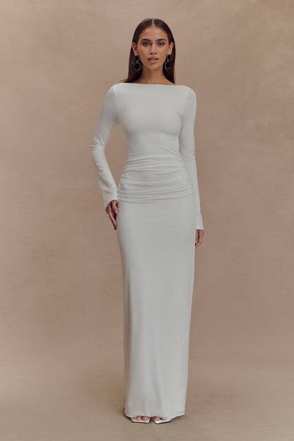 Vienna Slinky Cut Out Maxi Dress - White