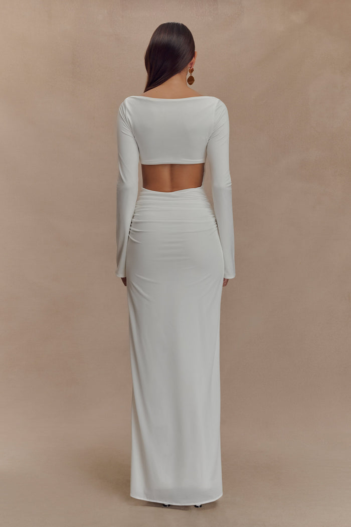 Vienna Slinky Cut Out Maxi Dress - White