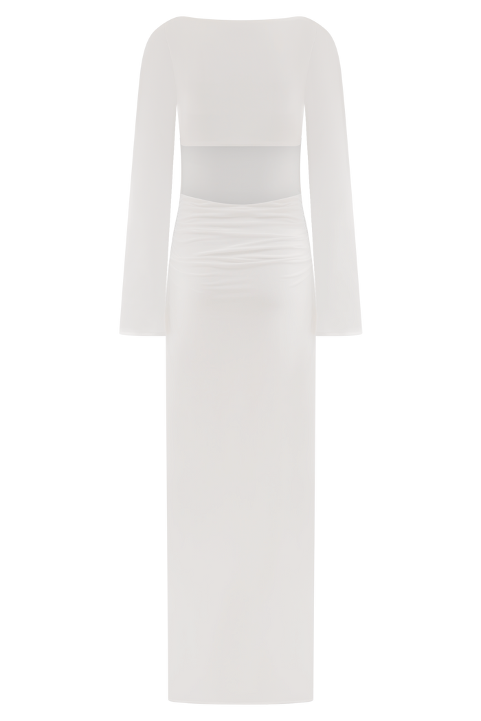 Vienna Slinky Cut Out Maxi Dress - White