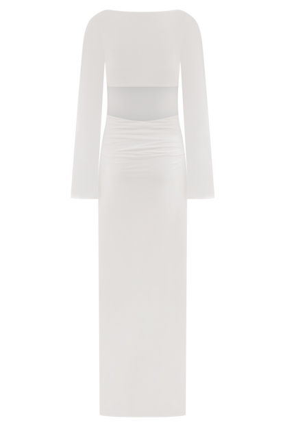 Vienna Slinky Cut Out Maxi Dress - White