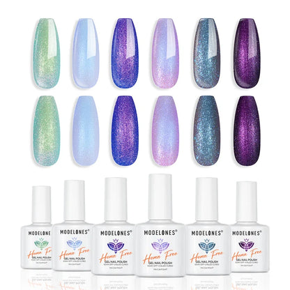 Violet Sparkle Gel Polish Set MODELONES #violet sparkle