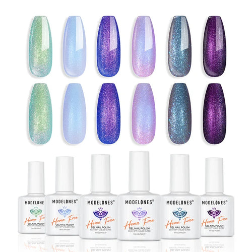 Violet Sparkle Gel Polish Set MODELONES #violet sparkle