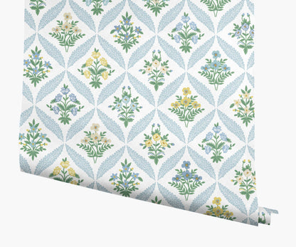 Estee Garden Wallpaper - Blue Multi