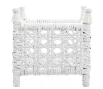 Cane Wicker Box Planter in White - The Mayfair Hall
