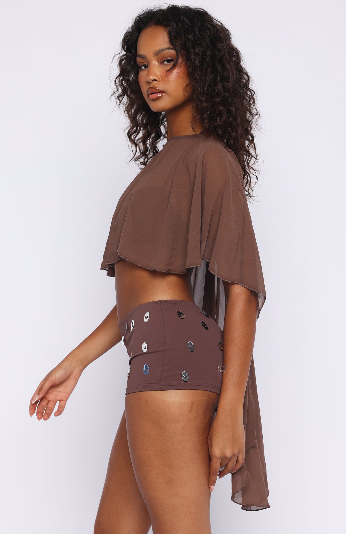 Solar Shade Sequin Shorts Toasted Coconut