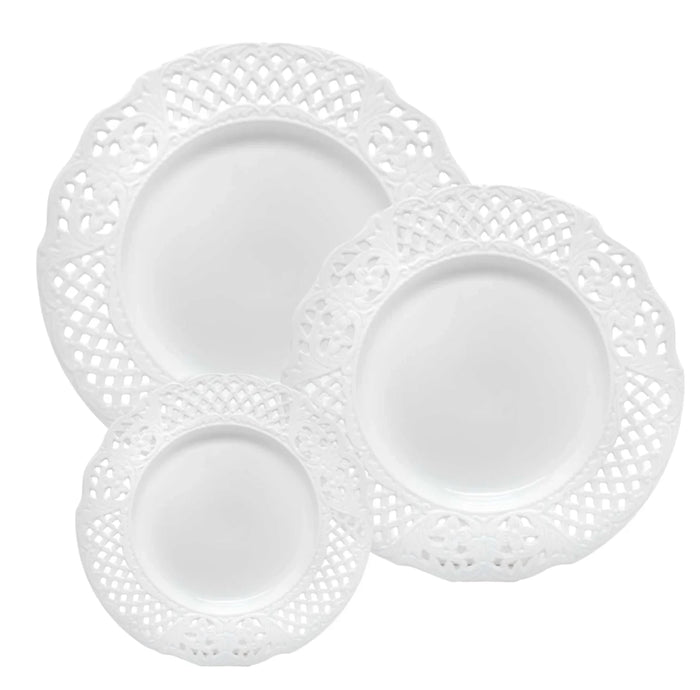 White Pierced Floral Dinnerware