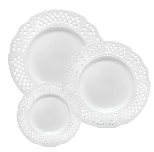 White Pierced Floral Dinnerware
