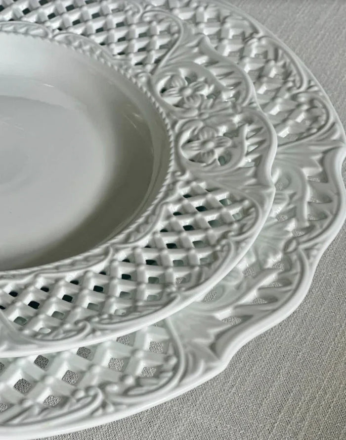White Pierced Floral Dinnerware