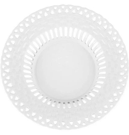 WHITE PIERCED PEDESTAL BOWL