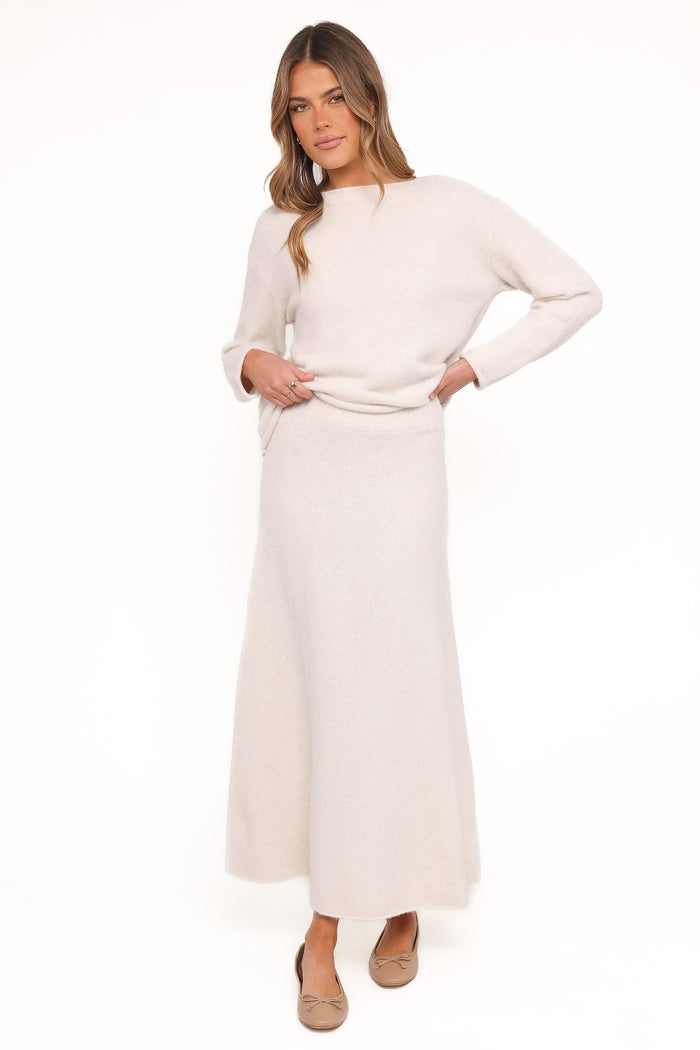 Petal and Pup USA BOTTOMS Willis Knitted Skirt - Cream