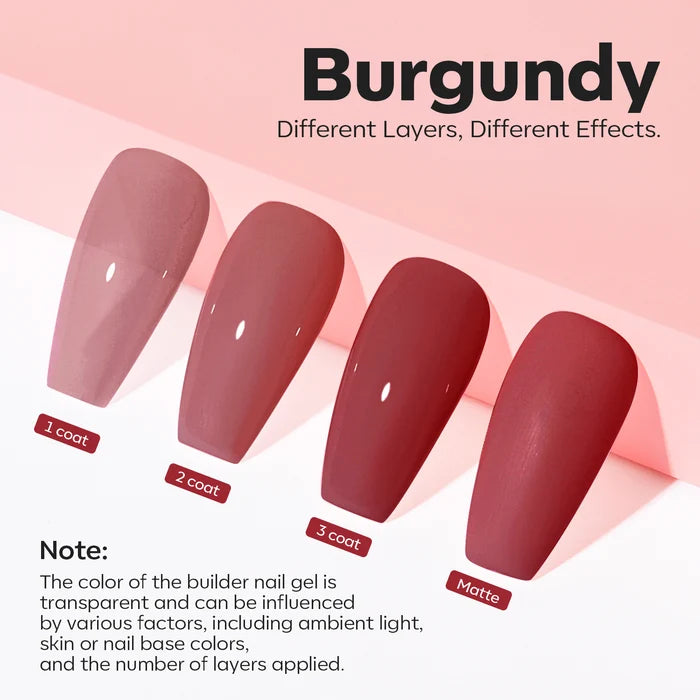 8-In-1 Wine Red Builder Nail Gel 15ml Builder Gel MODELONES #wine red