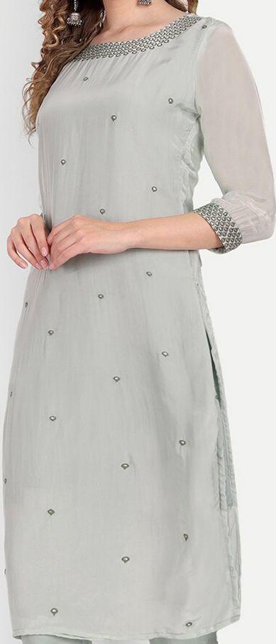 Women Ethnic Motifs Embroidered Mirror Work Kurta with Trousers