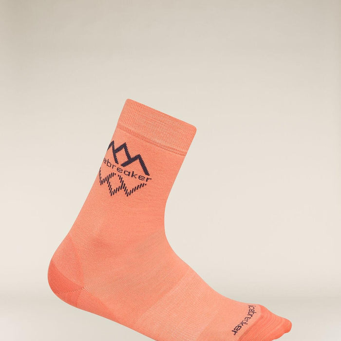 Women's Icebreaker Merino Fine Gauge Crew IB Logo Reflections Socks Tang/Graphite-Apparel-33-OFF