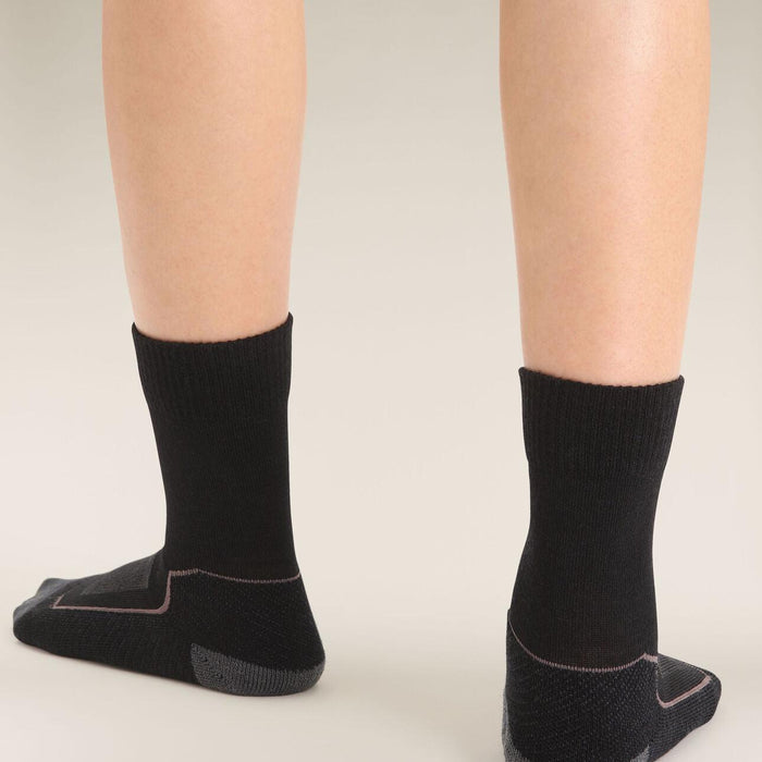 Women's Icebreaker Merino Hike+ Light Crew Socks Black/Monsoon-Apparel-33-OFF