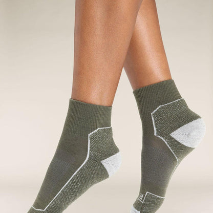 Women's Icebreaker Merino Hike+ Light Mini Socks Loden/Blizzard Heather-Apparel-33-OFF