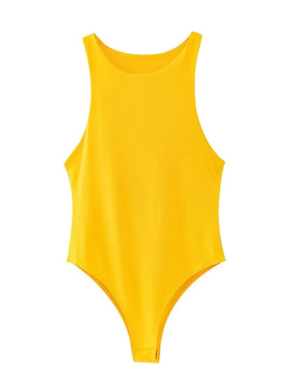 Yellow swimsuit on a white background