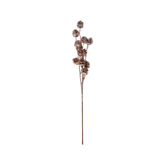 29"L Plastic Pinecone Stem, Ice Finish, Copper Finish