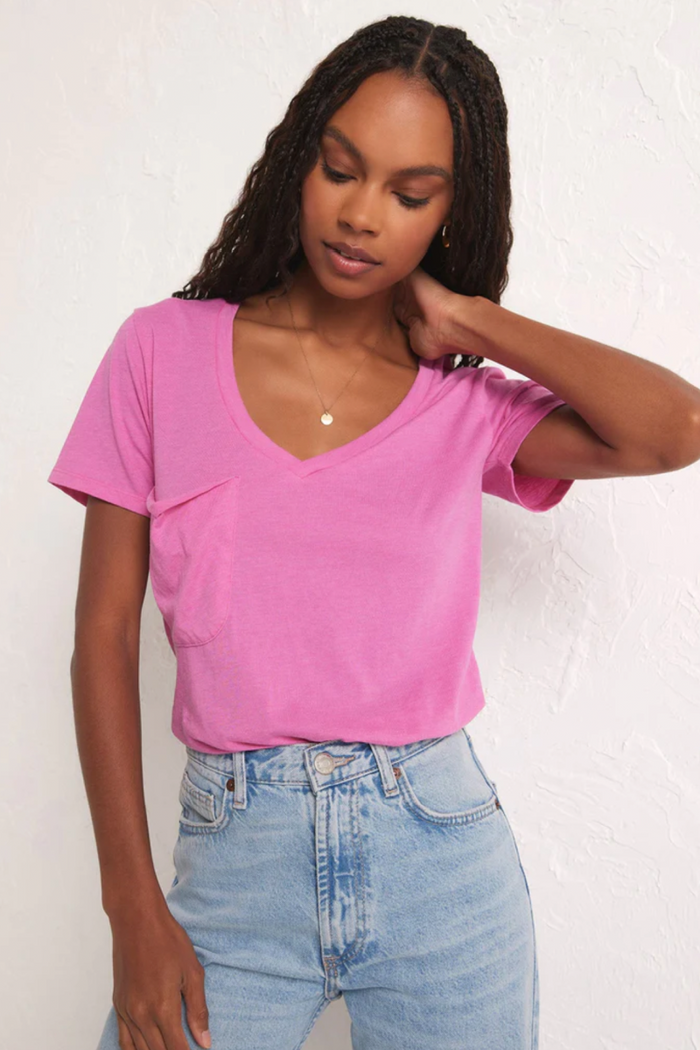 Z Supply: The Pocket Tee - Heartbreaker Pink - B Social Boutique