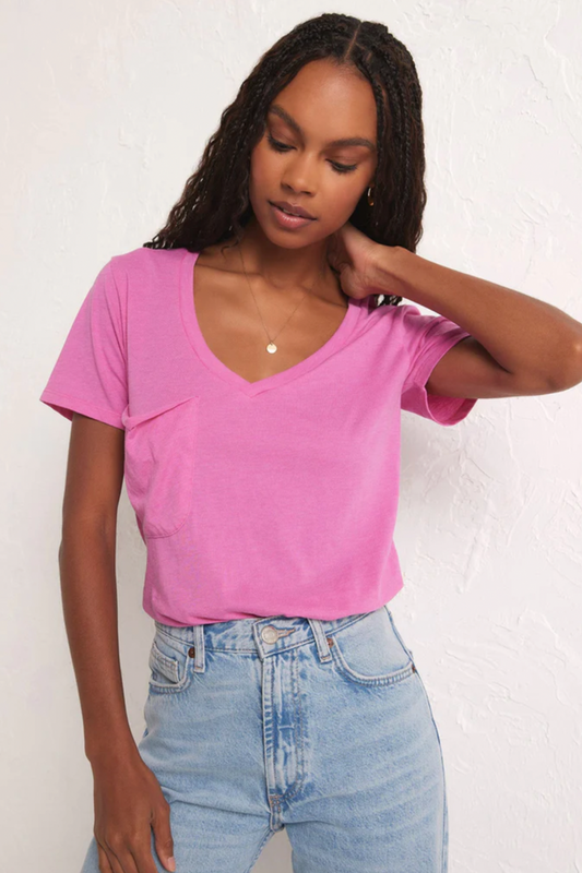Z Supply: The Pocket Tee - Heartbreaker Pink - B Social Boutique