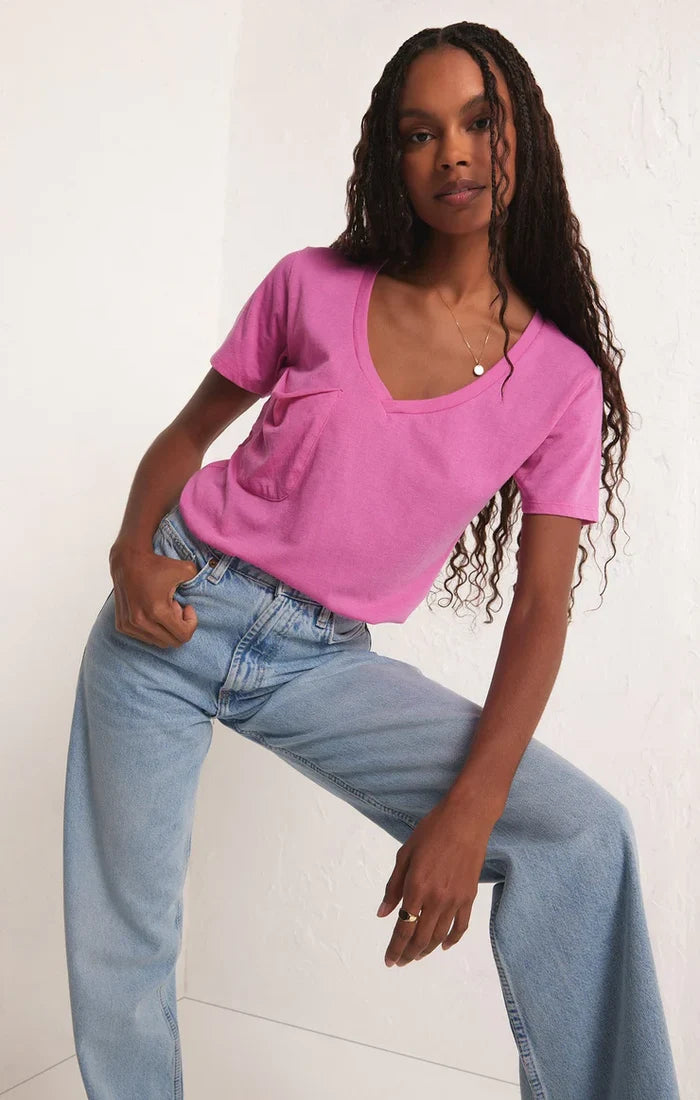 Z Supply: The Pocket Tee - Heartbreaker Pink - B Social Boutique