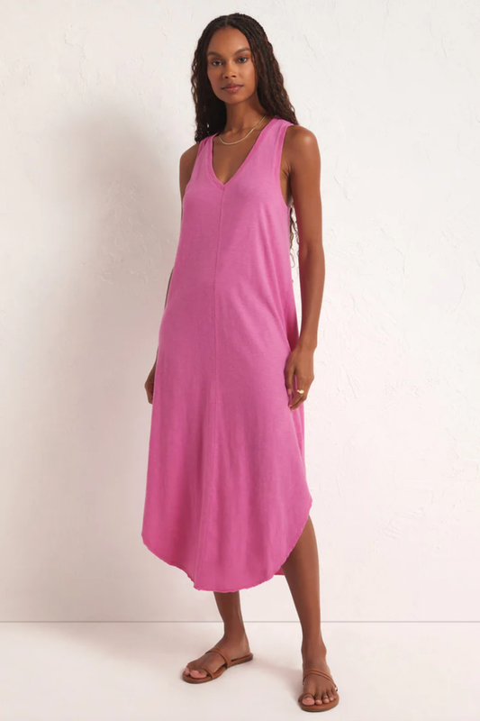 Z Supply: THE REVERIE SLUB DRESS - Heartbreaker Pink - B Social Boutique
