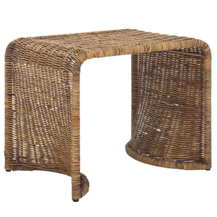 Zendy Rattan Accent Table in Honey Brown