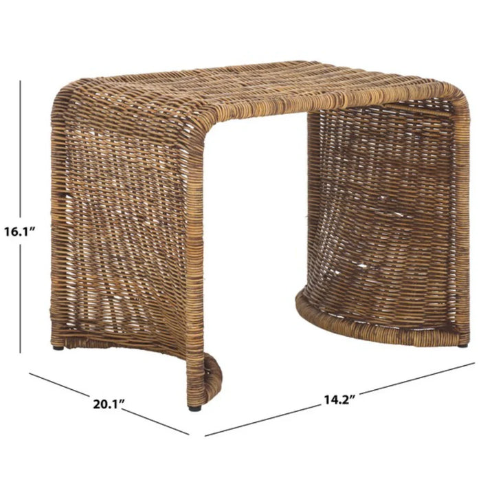Zendy Rattan Accent Table in Honey Brown
