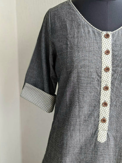 Zoya Kurta - Grey Cotton