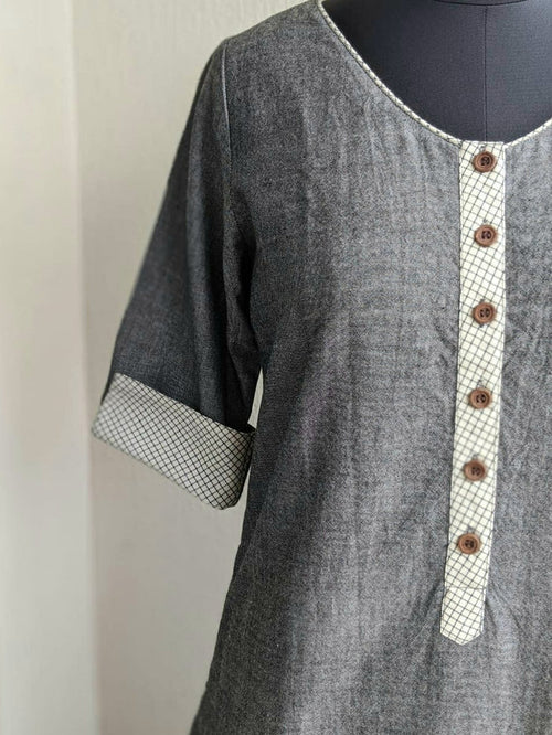 Zoya Kurta - Grey Cotton